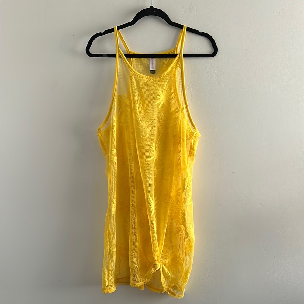 🛍️ No Boundaries, Woman’s Size XL Yellow Women's Tank Style SWIMSUIT COVER UP